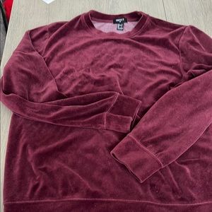Forever 21 Red Crewneck Sweater Plush Fabric